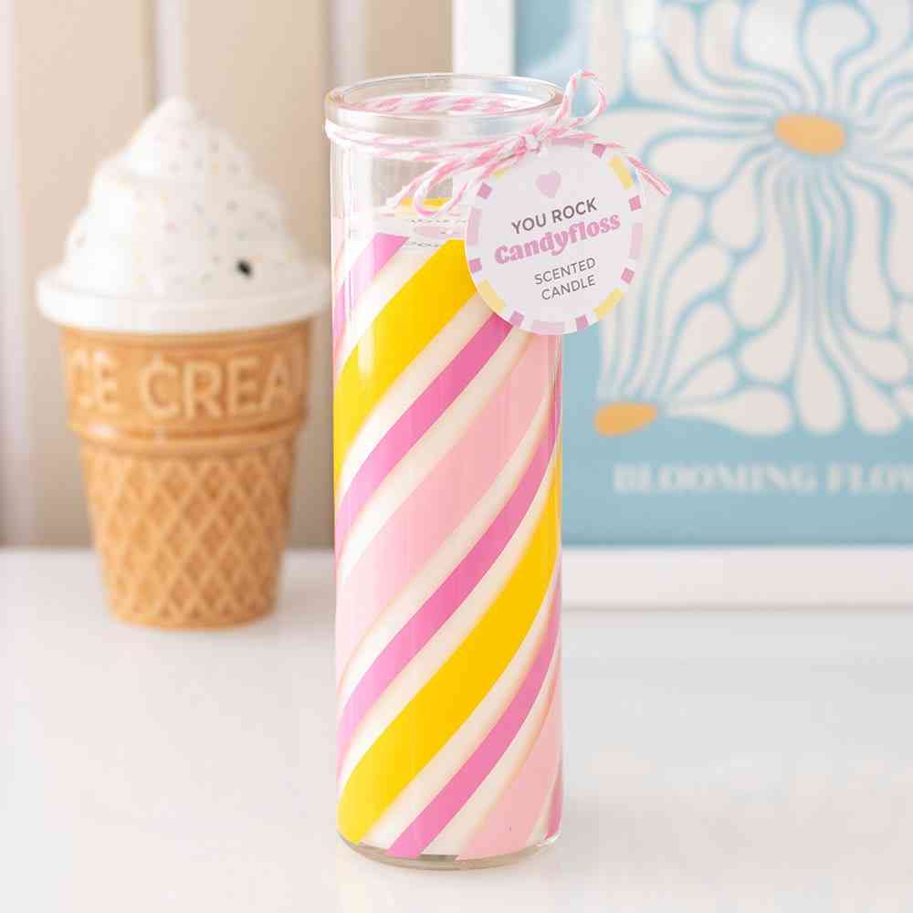 Something Different - Candy Stripe Candyfloss Tube Scented Candle - Multicolours